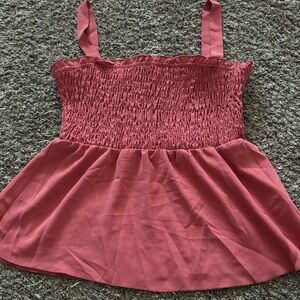 Women's Pink Smocked Top